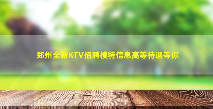 郑州全新KTV招聘模特信息高等待遇等你